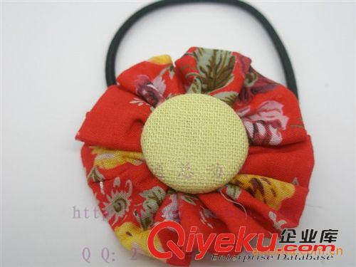布藝頭飾 批發(fā)供應花朵手工頭繩\廠家直銷\韓版發(fā)圈 發(fā)繩 頭飾低價批發(fā)原始圖片2