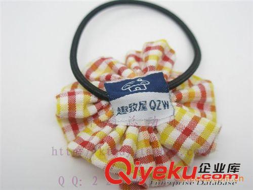 布藝頭飾 批發(fā)供應花朵手工頭繩\廠家直銷\韓版發(fā)圈 發(fā)繩 頭飾低價批發(fā)原始圖片3