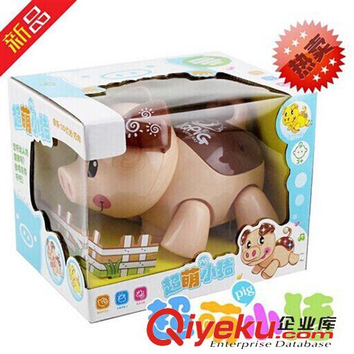 電動(dòng)系列 兒童玩具 電動(dòng)萬(wàn)向QQ豬 音樂(lè)3D燈光卡通豬玩具原始圖片2