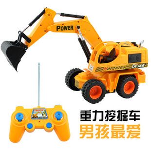 遙控類 充電遙控挖土工程車最熱銷兒童玩具塑料發(fā)光音樂廠家直銷批發(fā)新品原始圖片2