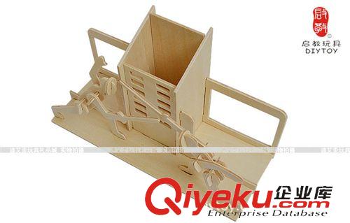 DIY玩具-生活用品 DIY自拆裝木制益智科教書桌筆筒文具擊劍筆筒3d木質(zhì)立體拼圖拼板原始圖片3