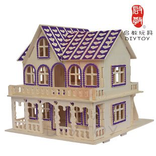 DIY玩具-家居擺設(shè) 熱賣木質(zhì)兒童益智玩具木制diy拼裝 3d立體拼圖拼板 愛情公寓批發(fā)