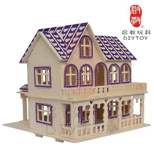 DIY玩具-家居擺設(shè) 熱賣木質(zhì)兒童益智玩具木制diy拼裝 3d立體拼圖拼板 愛情公寓批發(fā)