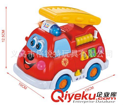 玩具車類 匯樂玩具正品526智力中英文雙語消防車 電動萬向玩具工程車原始圖片3
