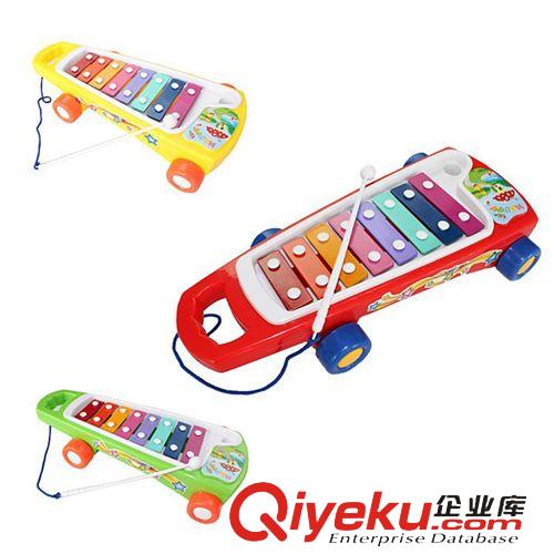 敲擊玩具 益智早教玩具 拖拉車敲琴 3C證 八音琴 學步琴 兒童手敲樂器3009