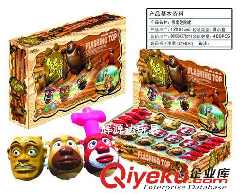 YOYO球 陀螺 熊出沒陀螺 音樂閃光陀螺 熊大 熊二 光頭強(qiáng)陀螺 地?cái)偀徜N玩具原始圖片2