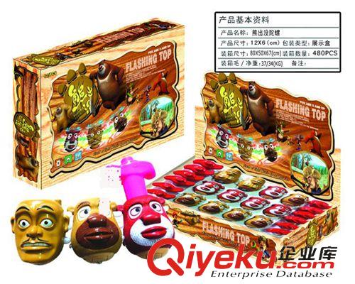YOYO球 陀螺 熊出沒陀螺 音樂閃光陀螺 熊大 熊二 光頭強(qiáng)陀螺 地?cái)偀徜N玩具原始圖片3