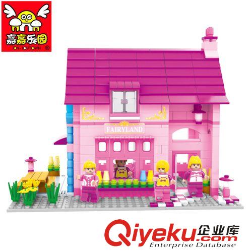 女生拼裝積木玩具 嘉嘉樂園 廠家直銷女孩玩具 積木兒童益智禮品JJ003038 田園木屋原始圖片3
