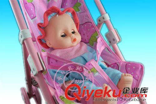 嬰童玩具 小額批發(fā)科教玩具中號鐵嬰兒手推車玩具手推車帶娃娃過家家玩具原始圖片2