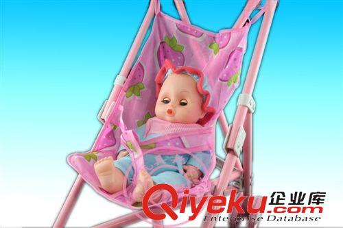 嬰童玩具 小額批發(fā)科教玩具中號鐵嬰兒手推車玩具手推車帶娃娃過家家玩具原始圖片3