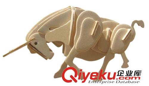 十二生肖 供應3D拼圖 木質立體拼圖 DIY玩具 十二生肖牛拼板拼圖模型牛原始圖片2