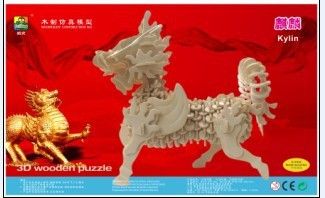 其它動物系列 動物3D積木 木制玩具總匯 仿真益智模型 麒麟原始圖片2