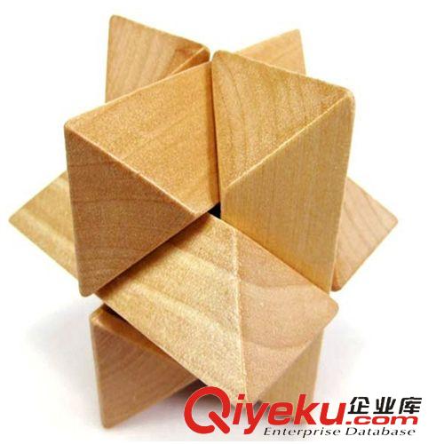 孔明鎖 解鎖  本色菱角孔明鎖 成人益智玩具 智力玩具 八角玩具 魔術 益智地攤原始圖片3
