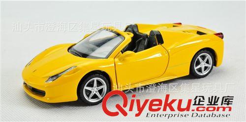彩珀合金車 鐵車{zz1}1:32法拉利458跑車 回力合金模型/合金車模 仿真玩具車原始圖片2