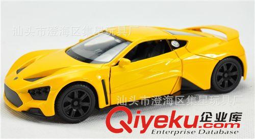 彩珀合金車 鐵車{zz1} 1:32 丹麥跑車 回力燈光玩具車 兒童仿真車合金車模原始圖片2