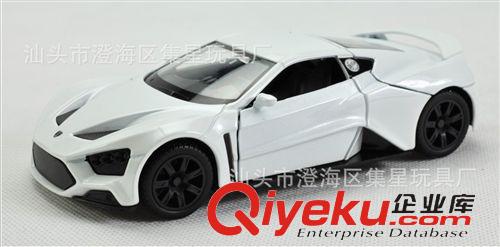 彩珀合金車 鐵車{zz1} 1:32 丹麥跑車 回力燈光玩具車 兒童仿真車合金車模原始圖片3