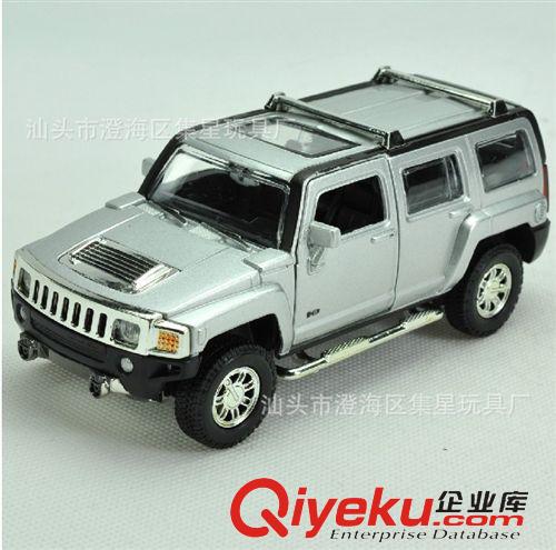 彩珀合金車 正版彩珀1：32越野悍馬H3 回力合金模型/合金車模 仿真玩具車原始圖片2