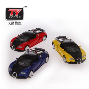 合金車模 天鷹合金仿真車模 可開門燈光音樂回力 布加迪 蘭博基尼混款混色原始圖片3