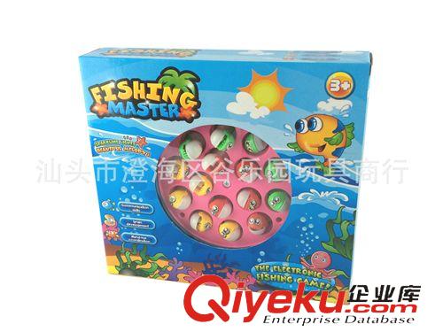 電動(dòng)卡通 兒童釣魚玩具電動(dòng)音樂燈光旋轉(zhuǎn)釣魚盤親子游戲小孩玩具
