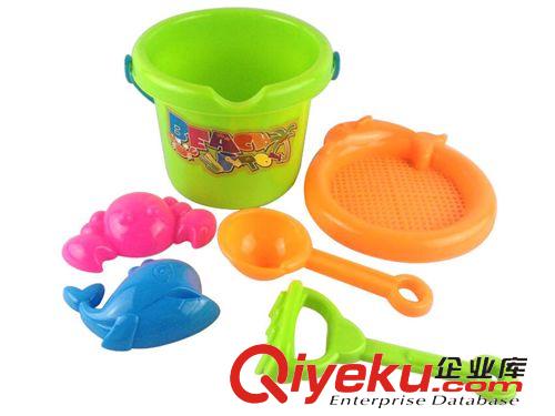 水槍沙灘 夏天必備兒童沙灘玩具優(yōu)質(zhì)塑料卡哇伊小桶6件套裝戲水益智玩具原始圖片2