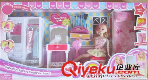 家具玩具 熱銷玩具廠家直銷 家具玩具套裝配11.5寸芭比娃娃 女孩過家家玩具