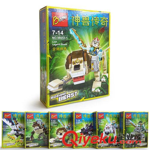 開智品牌積木 開智zp 兒童益智拼裝積木玩具 神獸cj98053-1金獅神獸 BOZHI