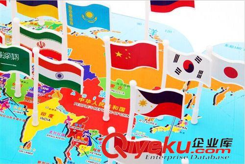 早教/音樂/智能玩具 世界地圖 認識各國國旗 木質兒童益智玩具 豐富知識原始圖片2
