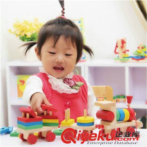 慣性/發條玩具 三節小火車玩具  木制形狀三節車 兒童智力益智玩具 早教玩具原始圖片2