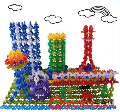 科博 科博 雪花片積木500pcs 桶裝 幼兒園必備經(jīng)典 DIY拼插益智玩具原始圖片2