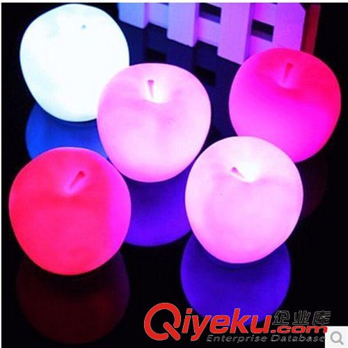 發光玩具 圣誕節平安夜禮品 七彩發光創意迷你蘋果小夜燈 節慶用品圣誕禮物