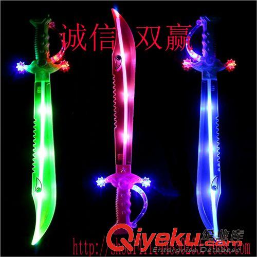 軍事玩具 義烏卡通兒童塑料鯊魚發(fā)光閃光刀劍 發(fā)光兒童玩具原始圖片2