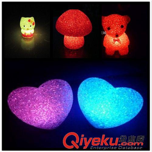 小夜燈 創(chuàng)意浪漫led七彩發(fā)光水晶小夜燈裝飾地攤熱賣兒童玩具批發(fā)原始圖片2