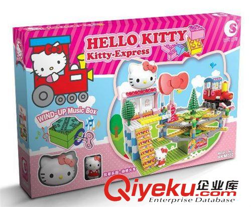 潮昇 潮昇HELLO KITTY 蘋果摩天輪 帶音樂盒可旋轉拼插積木 HKM003