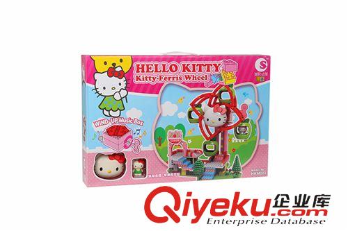 潮昇 潮昇HELLO KITTY 蘋果摩天輪 帶音樂盒可旋轉拼插積木 HKM003原始圖片2