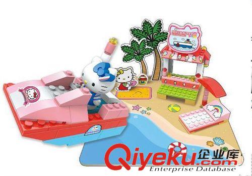 潮昇 潮昇動漫HELLO KITTY 陽光海灘 樂高式帶場景拼插積木 HKP001原始圖片2