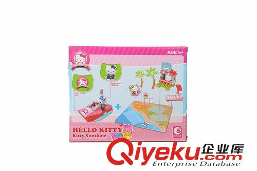 潮昇 潮昇動漫HELLO KITTY 陽光海灘 樂高式帶場景拼插積木 HKP001原始圖片3