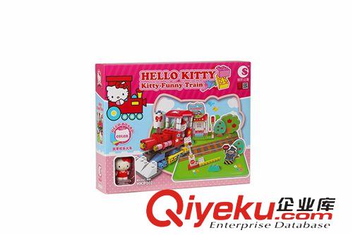 潮昇 潮昇動漫HELLO KITTY 歡樂火車 樂高式帶場景拼插積木 HKP002原始圖片2