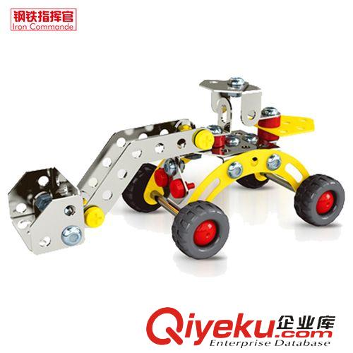 順基概念金屬拼裝玩具 順基概念鋼鐵指揮官DIY合金金屬拼裝車模型益智玩具 挖土機推土機原始圖片3