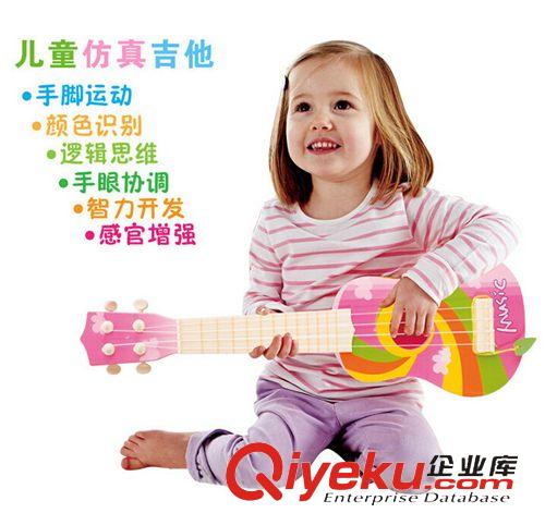 兒童樂器類 仿真吉他 音樂早教吉他 兒童樂器益智玩具 可彈奏葫蘆型音律批發
