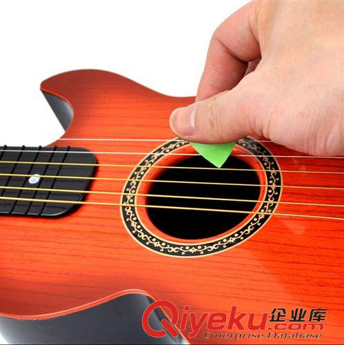 兒童樂器類 木紋六線弦貝斯塑料兒童益智音樂玩具 大號仿真吉他可彈奏3707原始圖片3