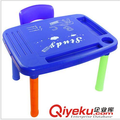 學習桌椅 批發創意多功能塑料兒童學習桌 學生寫字桌椅套裝977原始圖片3