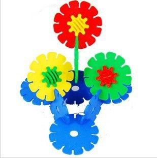 按功能分類 幼兒園用品 zp童才雪花片向日葵樂園創(chuàng)意拼插塑料積木 TC-3057原始圖片2
