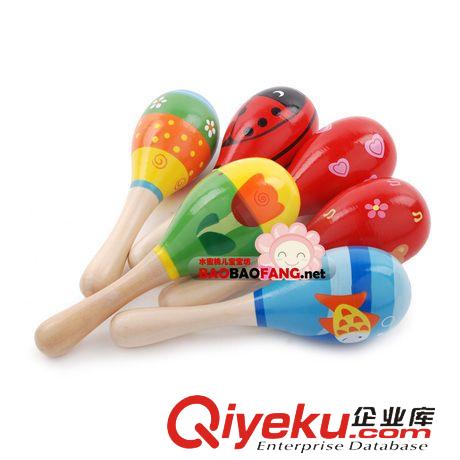 外貿(mào)產(chǎn)品 中號木制嬰兒玩具沙錘沙球 實木搖鈴 款式顏色隨機發(fā)SX43047原始圖片3