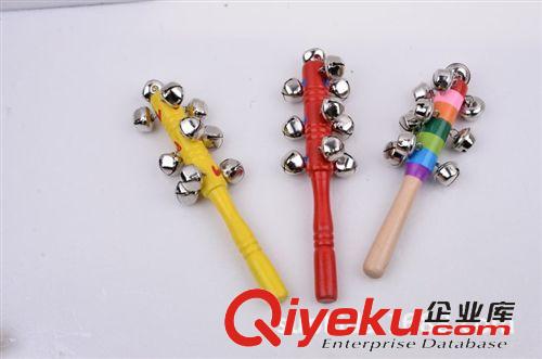 虧本清倉產(chǎn)品 外貿(mào)清倉tj批發(fā) 木質(zhì)七彩手搖鈴 嬰幼兒玩具HZR1208原始圖片2