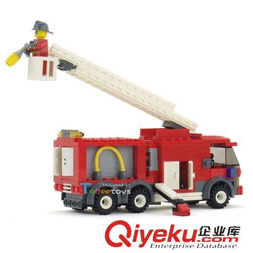 杰星小顆粒積木 杰星云梯消防車積木 6歲邦寶小魯班式益智組裝拼裝塑料玩具22014原始圖片3