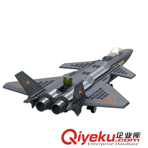 萬格拼裝積木 萬格新品上市 仿真殲20 軍事 重型隱形戰斗機 益智積木玩具 JX003原始圖片2