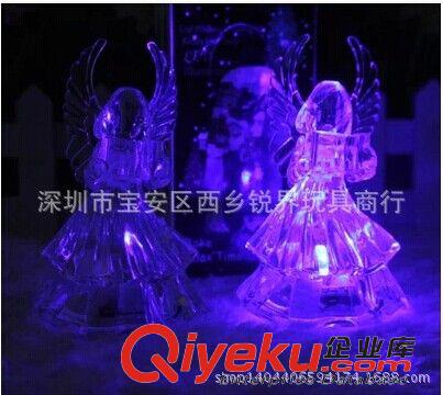 小夜燈 七彩發光LED小夜燈 地攤熱銷套圈圈用水晶天使小夜燈批發80
