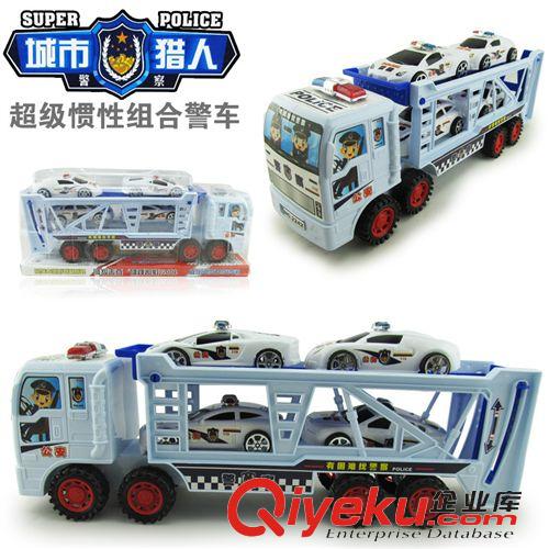 車模型 地攤熱銷大號慣性雙層警車 帶四輛警車 兒童玩具車批發(fā)440原始圖片2
