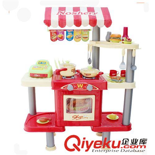 過家家玩具 103366 過家家兒童雙面玩具廚房快餐臺 烤箱小孩煮飯玩具 混批