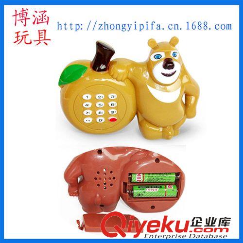 熱銷新奇特 熊大熊二語(yǔ)音蘋(píng)果音樂(lè)手機(jī) 嬰幼兒教具 兒童塑料玩具批發(fā) 熊出沒(méi)原始圖片3